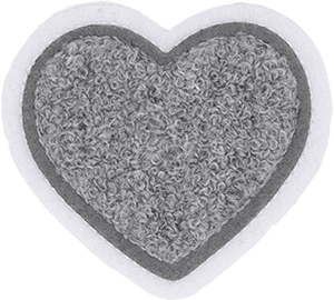 Grey with White Border Large Heart