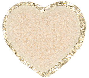 Cream with Gold Border Large Heart