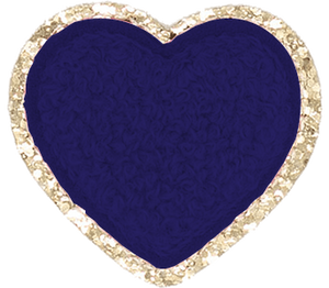 Navy Blue with Gold border Large Heart