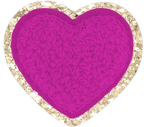 Magenta with Gold Border Large Heart