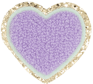 Lilac/Mint and Gold Border Large Heart