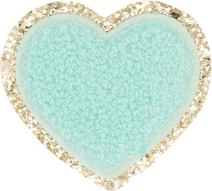 Mint with Gold Border Large Heart