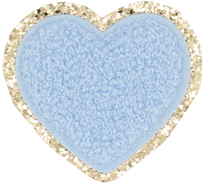 Baby Blue with Gold Border Large Heart