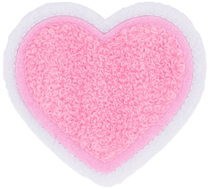 Bubblegum Pink with White Border Large Heart