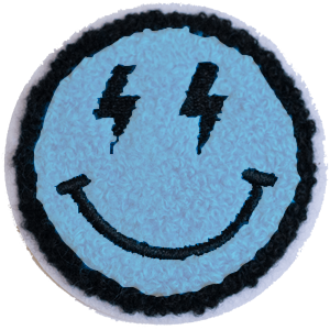 Large Smiley - Baby Blue & White