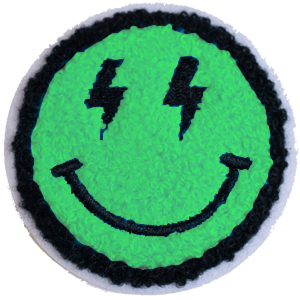 Large Smiley - Neon Green & White