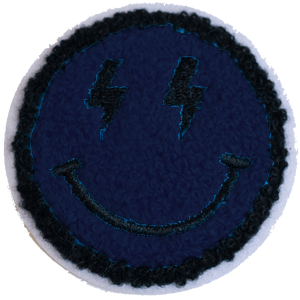 Large Smiley - Navy Blue & White