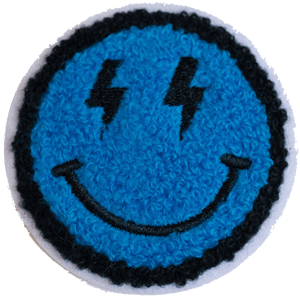 Large Smiley - Royal Blue & White