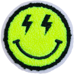 Large Smiley - Neon Yellow & White