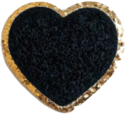 Black With Gold Border Small Heart