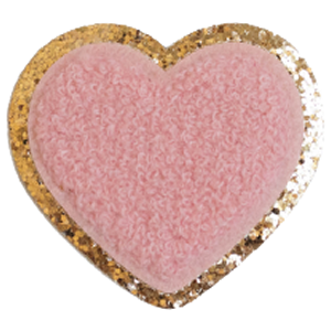 Pink with Gold Border Large Heart