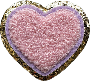 Pink/Lilac with Gold Border Large Heart