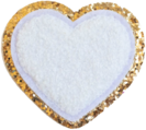 White with Gold Border Small Heart