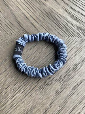 Silver Blue Mini Scrunchies